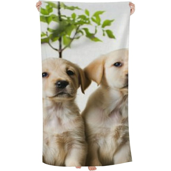 PHYHOO Beach Towel Sand Free Quick Dry Towel Microfiber Oversized Labrador Puppy Dog Travel Towel Absorbent Bath Towel Compact Towel Blanket for Women Men Camping Swim Sports 30x60in