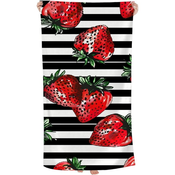PHYHOO Beach Towel, on Stripes Printed Microfiber Sand Free Pool Towel Lightweight Oversized Quick Dry Absorbent Compact Travel Must Have for The Swimming, Yoga, Camping, Summer Cruise S 30x60in