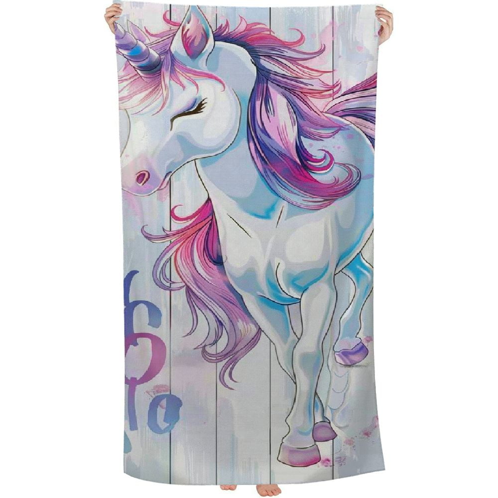 PHYHOO Beach Towels for Kids Girls, Beach Towel with , ized Unicorn ...