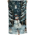 thumbnail image 1 of PHYHOO  Beach Towels Winter Christmas Snowman Microfiber Beach Towels for Travel Microfiber Absorbent Quick Dry Winter Holiday Thin Sand Free Towels Adult for Bathroom Swim 30x60in, 1 of 8