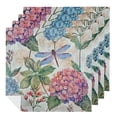 thumbnail image 1 of PHYHOO Beautiful Hydrangeas Dragonflies Butterfly Floral Cloth Napkins, Soft &amp; Comfortable Polyester Dinner Napkin for Family, Restaurant, Weddings, Parties 6 PCS, 1 of 7