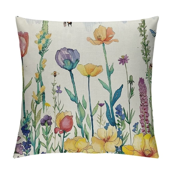 PHYHOO Bee Throw Pillow Cover, Spring Cushion Case for Sofa Couch