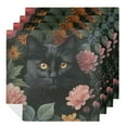 thumbnail image 1 of PHYHOO Black Cat and Flowers Dinner Napkins Soft Cloth Napkins Printed Table Napkins for Parties Weddings Event  4 PCS, 1 of 7
