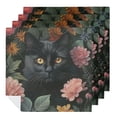thumbnail image 1 of PHYHOO Black Cat and Flowers Dinner Napkins Soft Cloth Napkins Printed Table Napkins for Parties Weddings Event  6 PCS, 1 of 7