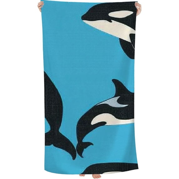 PHYHOO Blue Beach Towel, Absorbent Quick Dry Swimming Yoga Beach Towels, Sand Free Microfiber Beach Towel 30x60in