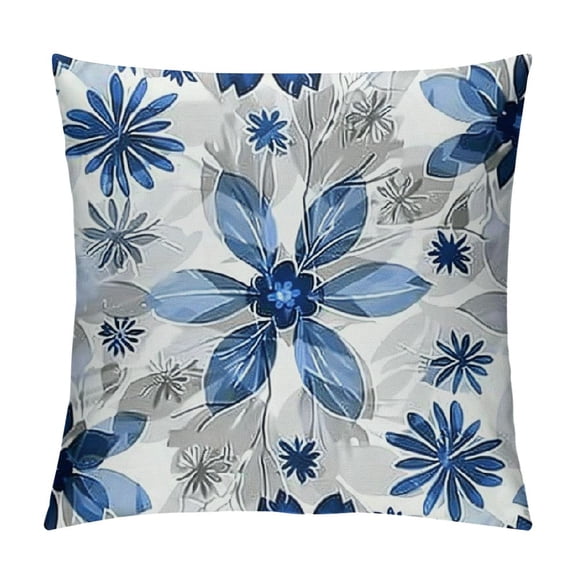 PHYHOO Blue Grey Pillow Covers Decorative Daisy Flower Throw Pillow Cover for Couch Modern Pillow Case for Patio Living Room Cushion Bed Outdoor Farmhouse Home Decor