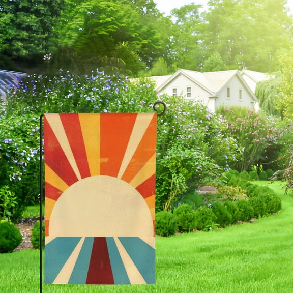 PHYHOO Boho Flag Vertical Vintage Sunset Sunrise Yard Flag Yard Seasonal Holiday Outdoor Decor 28x40in