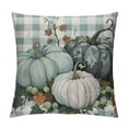 thumbnail image 1 of PHYHOO  Buffalo Plaid Pumpkin Eucalyptus Leaves Throw Pillow Cover, Fall Autumn Thanksgiving Harvest Decoration for Home Sofa Couch, 1 of 5