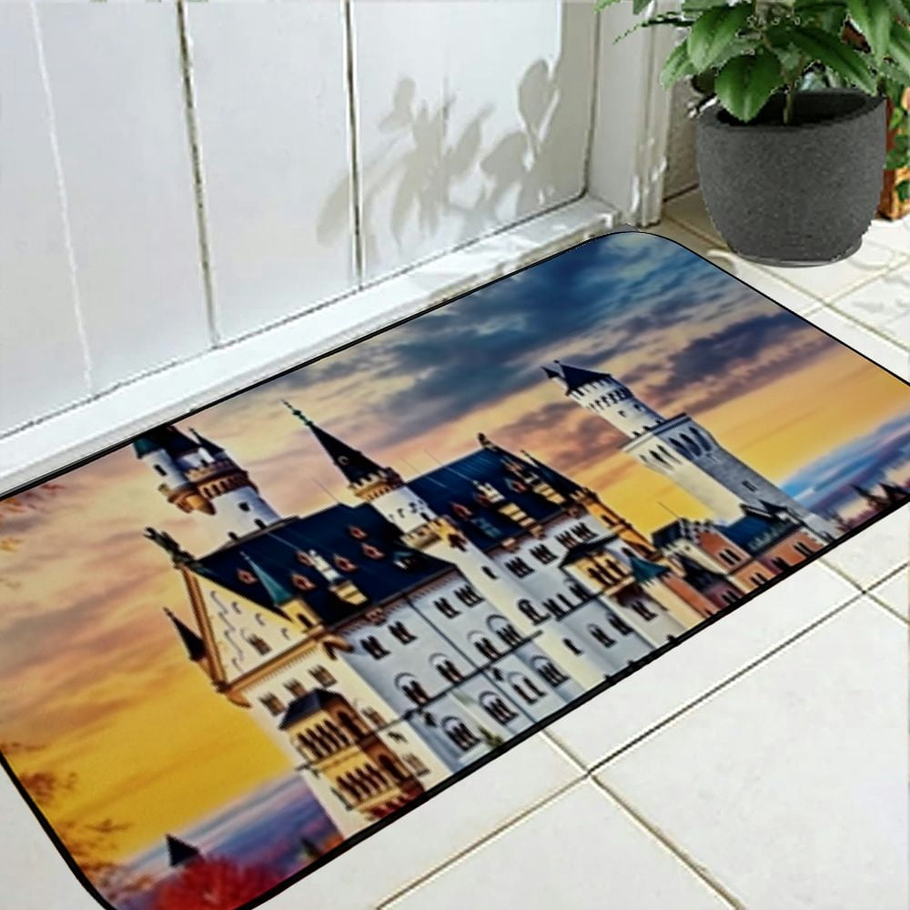 PHYHOO Castle Door Mats with Non-Slip Rubber Backing Mat for Indoor Outdoor Home Patios Garden Entrance Decor 19.68*47.24 in