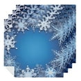thumbnail image 1 of PHYHOO Christmas Cloth Napkins Soft Blue and White Snowflakes in Various Styles Polyester Dinner Square Napkin for Family Restaurant Weddings Parties  2 PCS, 1 of 7