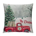 thumbnail image 1 of PHYHOO Christmas Farmhouse Pillow Covers Have with Christmas Tree Sign Winter Holiday Rustic Home Décor Linen Cushion Case White, 1 of 5