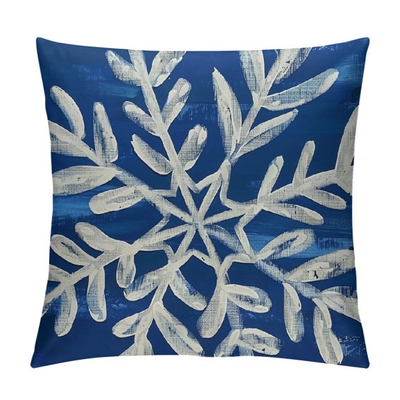 PHYHOO Christmas Pillow Cover Decorative Holiday Farmhouse Pillow Case Decor for Home Sofa Couch (Navy Blue)