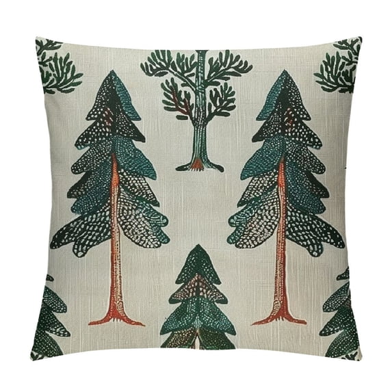 PHYHOO Christmas Pillow Covers Christmas Tree Decorative White Throw Pillow Covers Winter Famliy Decoration for Home Couch White