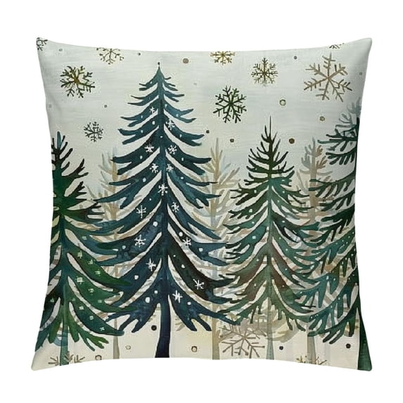 PHYHOO Christmas Pillow Covers, Grey Xmas Tree Hello Decorative Throw Pillowcases Farmhouse Holiday Pillow Cases Decoration for Sofa Couch