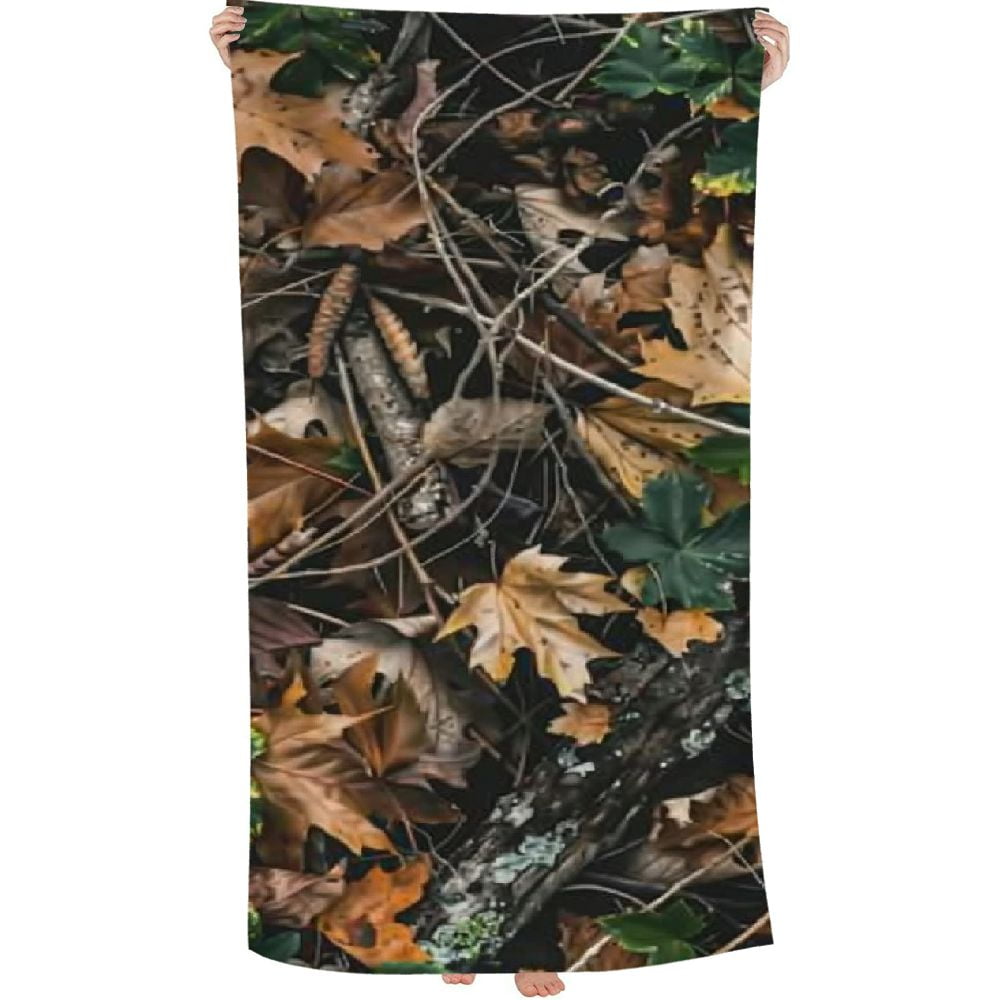 PHYHOO Cold Tree Camouflage Beach Towel Highly Absorbent Microfiber Bath Towel Quick Dry Blanket 30x60in
