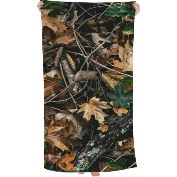 PHYHOO Cold Tree Camouflage Beach Towel Highly Absorbent Microfiber Bath Towel Quick Dry Blanket 30x60in