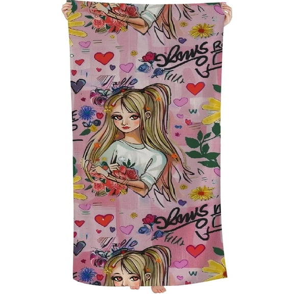 PHYHOO Cute Anime Manga Kawaii Printed Microfiber Sand Free Pool Towel Lightweight Oversized Quick Dry Absorbent Compact Travel Must Have for The Swimming Summer Cruise Ship Essentials 30x60in