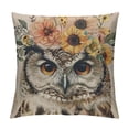 thumbnail image 1 of PHYHOO Cute Bird Owl Wreath Decorative Throw Pillow Covers Rustic Farmhouse Animal with Roses Flower Garland Pillow Cushion Case Cover Home Sofa Decor Pillowcase White, 1 of 5