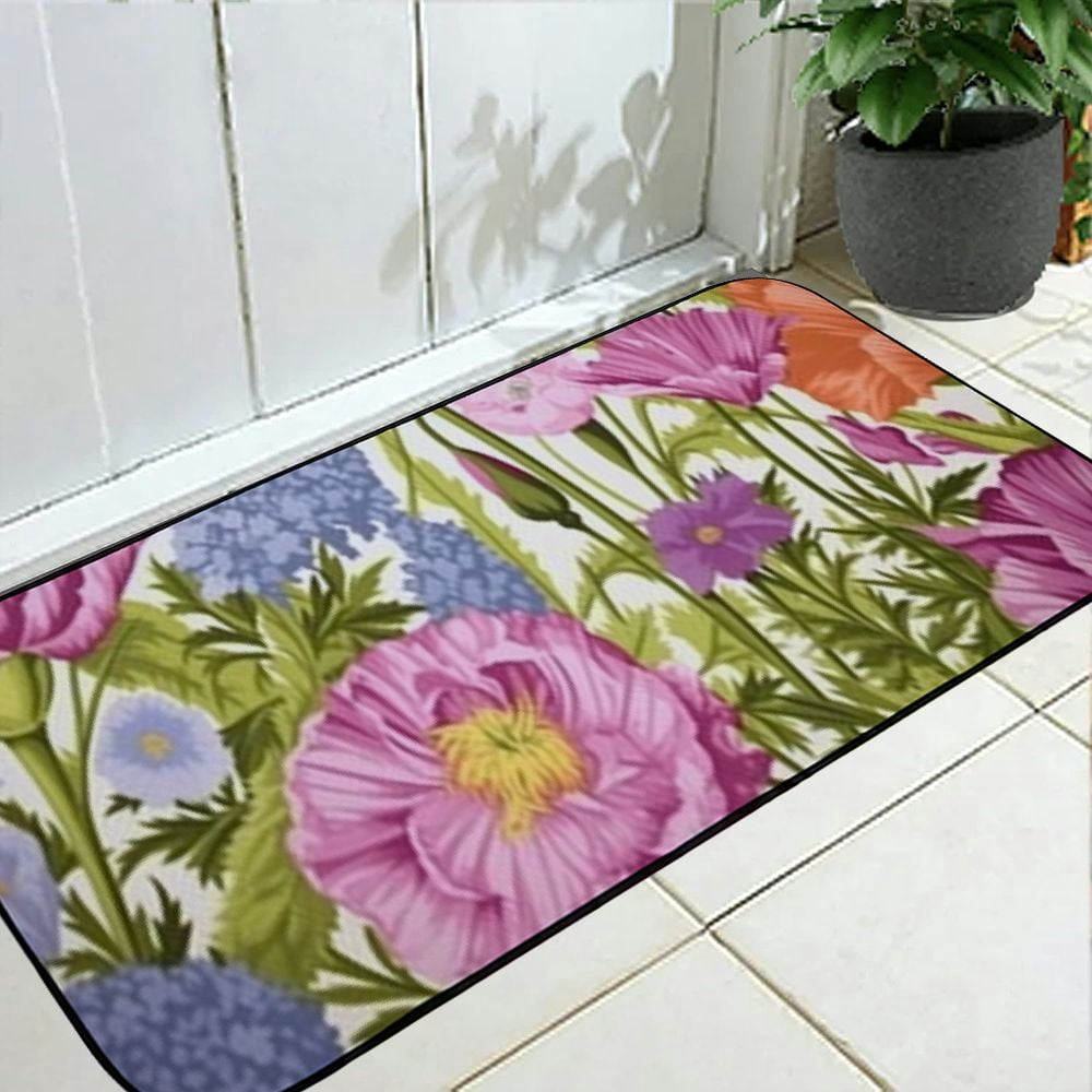 PHYHOO Decorative Door Mat, Door Mat with Non-Slip Rubber Backing, Easy Cleaning, Traps Dirt, Rug for Entry, Patio, Garage 19.68*47.24 in
