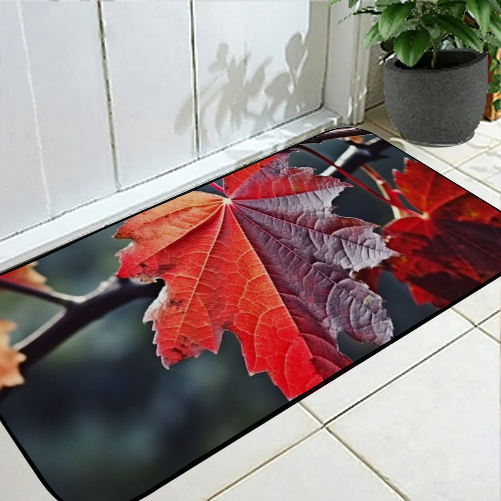 PHYHOO Decorative Door Mat, Door Mat with Non-Slip Rubber Backing, Easy Cleaning, Traps Dirt, Rug for Entry, Patio, Garage - Wine Leaf Wine Harvest Vineyard Plant Autumn 19.68*47.24 in