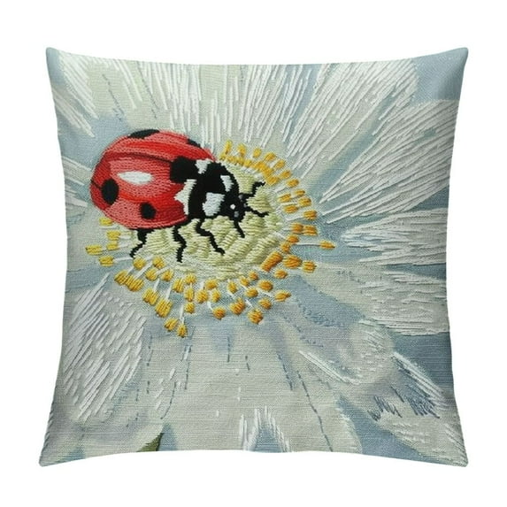 PHYHOO Decorative Pillow Covers Daisy Decor Outdoor Pillow Cover Yellow Blue Floral Flower Farmhouse Sunflower Decor for Sofa Living Room Home Decor