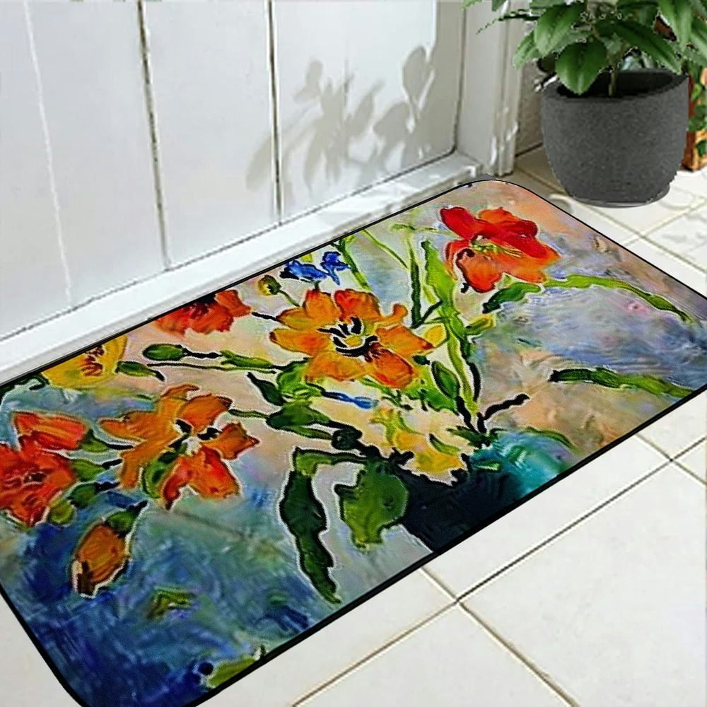 PHYHOO Door Mat Decorative Door Mat, Door Mat with Non-Slip Rubber Backing, Easy Cleaning, Traps Dirt, Rug for Entry, Patio, Garage 19.68*47.24 in