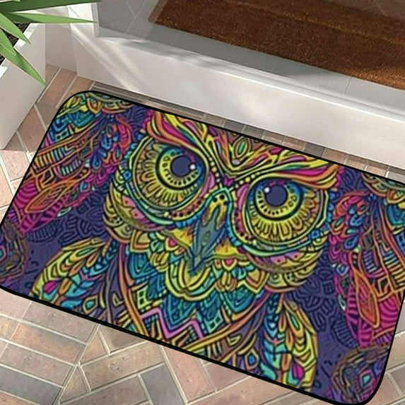 PHYHOO Doormat Beautiful Decorative Owls Non-Slip Indoor Entryway Door Mat Outdoors/Indoor/Bathroom/Kitchen/Bedroom/Entryway Floor Mats 19.68*39.37 in