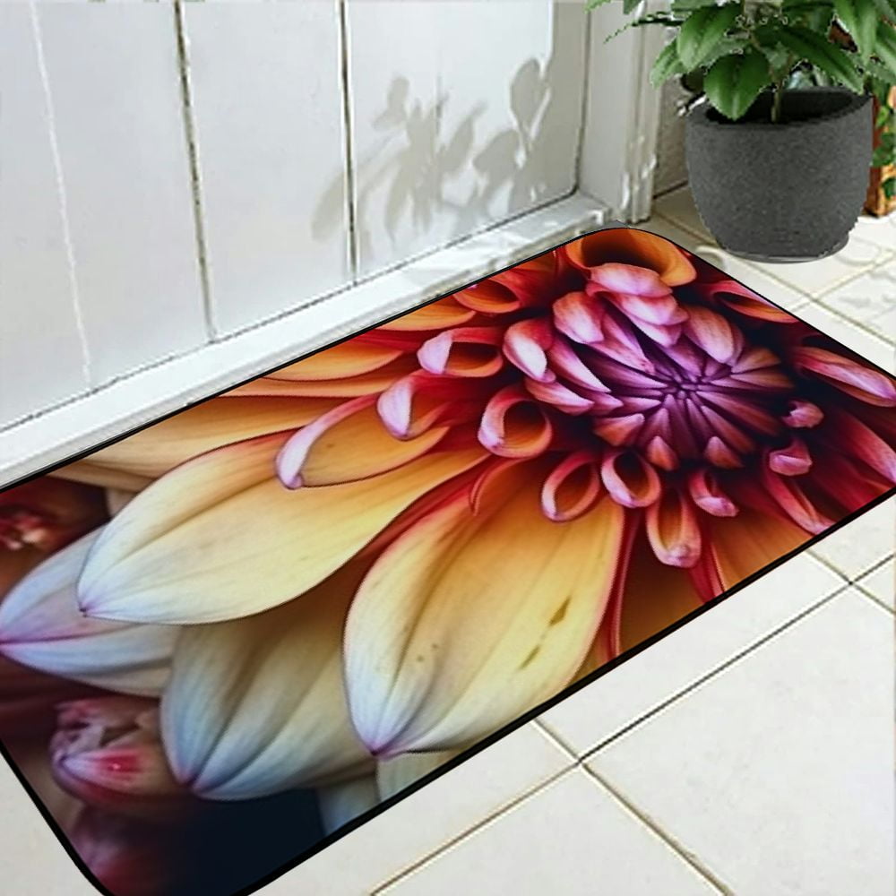 PHYHOO Doormat Floor /Mat - Plant Flower Leaves Nature Leaf Blossom Bloom Decorative Door Mat, Door Mat with Non-Slip Rubber Backing, Easy Cleaning, Traps Dirt, for Entry, Patio, Garage 19.68*47.24 in