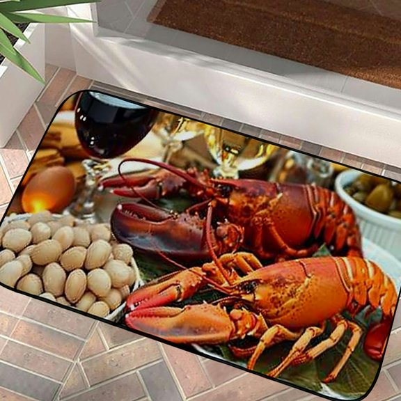 PHYHOO Doormat Floor /Mat - Power Copper-Rich Food Oysters Beef Meat Decorative Door Mat, Door Mat with Non-Slip Rubber Backing, Easy Cleaning, Traps Dirt, for Entry, Patio, Garage 19.68*39.37 in
