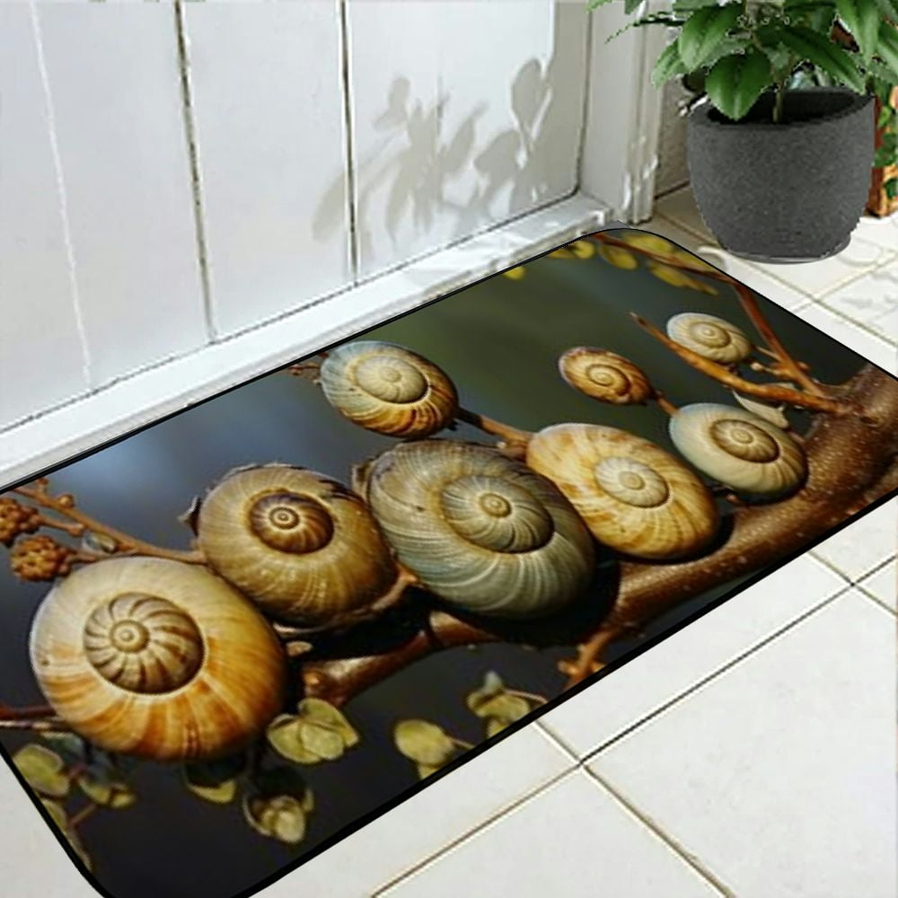 PHYHOO Doormat Floor /Mat - Snails Shell Snail Close Snail Shell Mollusk Decorative Door Mat, Door Mat with Non-Slip Rubber Backing, Easy Cleaning, Traps Dirt, for Entry, Patio, Garage 19.68*47.24 in