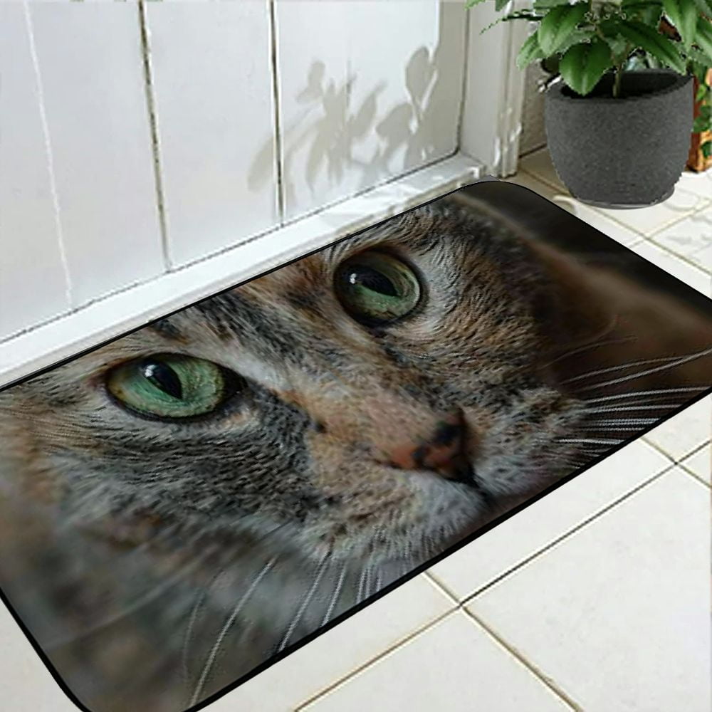 PHYHOO Doormat Floor Rug/Mat - Cat Animal Eye of Cat Decorative Door Mat, Door Mat with Non-Slip Rubber Backing, Easy Cleaning, Traps Dirt, Rug for Entry, Patio, Garage 19.68*47.24 in