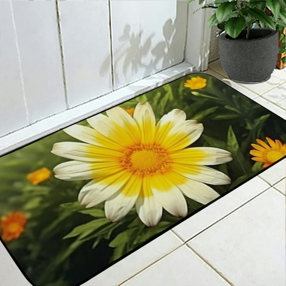 PHYHOO Doormat Floor Rug/Mat - Harsh Aster Family Garden Flowers ﻿Decorative Door Mat, Door Mat with Non-Slip Rubber Backing, Easy Cleaning, Traps Dirt, Rug for Entry, Patio, Garage