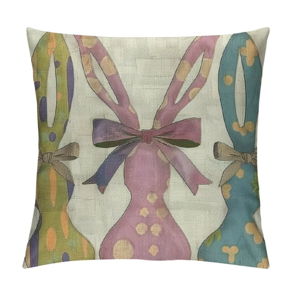 PHYHOO Easter Pillow Cover Colorful Decoration Holiday Farmhouse Pillow Case Decor for Home Sofa Couch