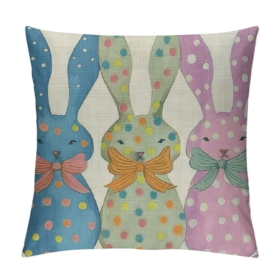 PHYHOO Easter Pillow Cover Colorful Decoration Holiday Farmhouse Pillow Case Decor for Home Sofa Couch