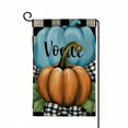 thumbnail image 1 of PHYHOO  Fall Garden Flag Double Sided Burlap for Outside Pumpkin Buffalo Plaid Welcome Small Seasonal Yard Autumn Decoration (Blue Pumpkin) White, 1 of 6