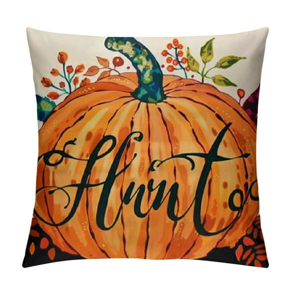 PHYHOO Fall Pillow Covers for Fall Decor Pumpkin Farmhouse Fall Pillows Decorative Pillow Covers for Fall Home Decor Outdoor Pillows Linen Fabric PillowCase for Couch Bed(Orange)