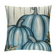 thumbnail image 1 of PHYHOO It's Fall Y'all White Blue Pumpkin Decorative Throw Pillow Cover , Autumn Polka Dots Stripes Porch Outdoor Home Decor, Teal Farmhouse Seasonal Couch Cushion Case, 1 of 5