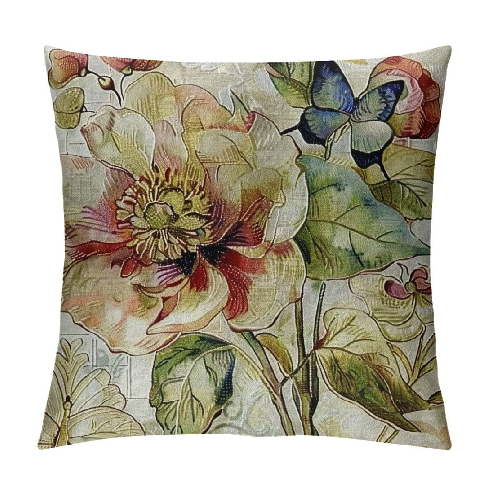 Tyrot Boho Floral Pillow Covers Set Of 2 – Farmhouse Botanical Decorative Throw Pillow Covers - View #10