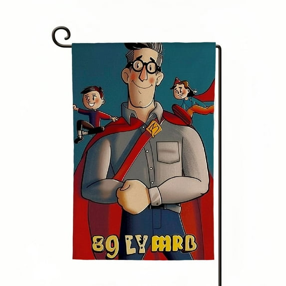 PHYHOO Father's Day Garden Flag Super Dad Vertical Double Sided Holiday Farmhouse Lawn Yard Outdoor Decoration White
