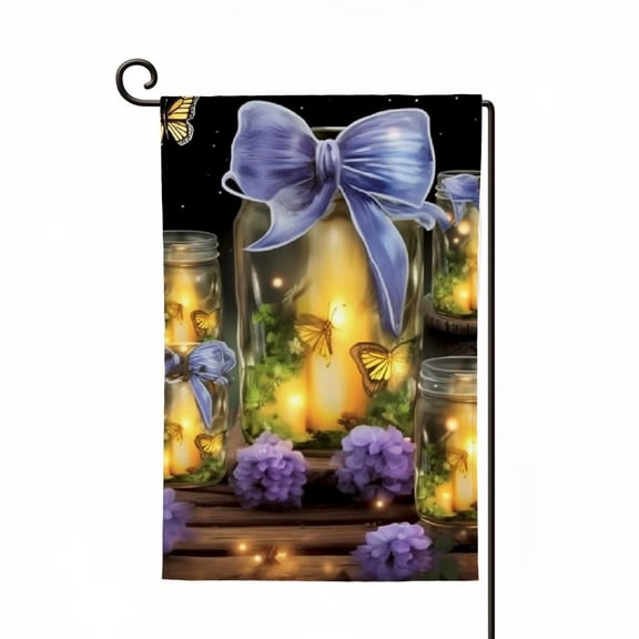 PHYHOO Fireflies Spring Garden Flag White