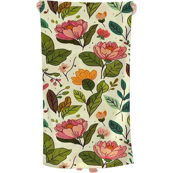 PHYHOO Floral Pattern Beach Towels Oversized Beach Towel for Adults Extra Large Beach Towel Towel for Outdoor Travel Swim Pool Camping 30x60in