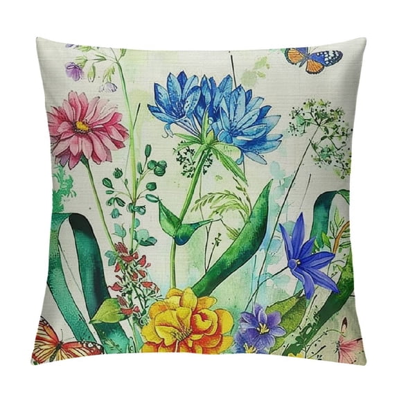 PHYHOO Floral Spring Throw Pillow Covers Flower Farmhouse Decorative Pillow Covers Cushion Cases Outdoor Linen for Couch Sofa Bedroom Car Home Decor