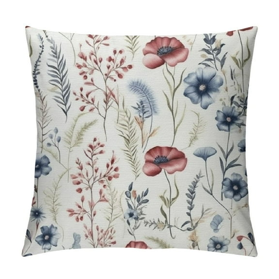 PHYHOO  Floral Throw Pillow Cover 18"X18" Wildflower Throw Pillowcase for Home Decor