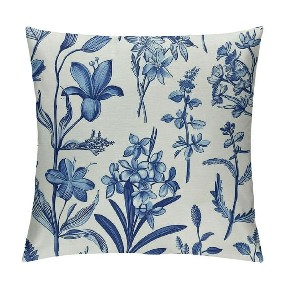 PHYHOO Flower Pillow Covers , Summer Spring Throw Pillows Floral Wildflower Leaf Spring Decorations Linen Pillowcase Outdoor Decor Farmhouse Cushion Case for Couch Sofa