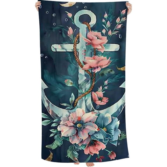 PHYHOO Flower Sand Free Microfiber Beach Towel Lightweight Oversized Quick Dry for Kids & Adults for Swimming, Pool, Camping, Yoga, Traveling Essentials 30x60in