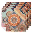 thumbnail image 1 of PHYHOO Flowers Mandalas Cloth Napkins Soft Patchwork Pattern in Ethnic Style Polyester Dinner Napkin for Family Restaurant Weddings Parties 2 PCS, 1 of 7