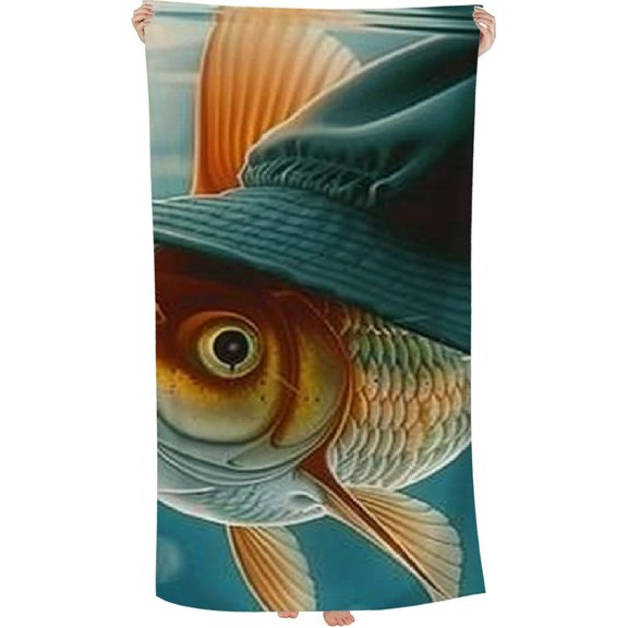 PHYHOO Funny Beach Towel Microfiber Sand Free Ocean Towels for Adult Kids Quick Dry Ultra Absorbent Super Soft Pool Travel Swim Bath Shower Towel 30x60in