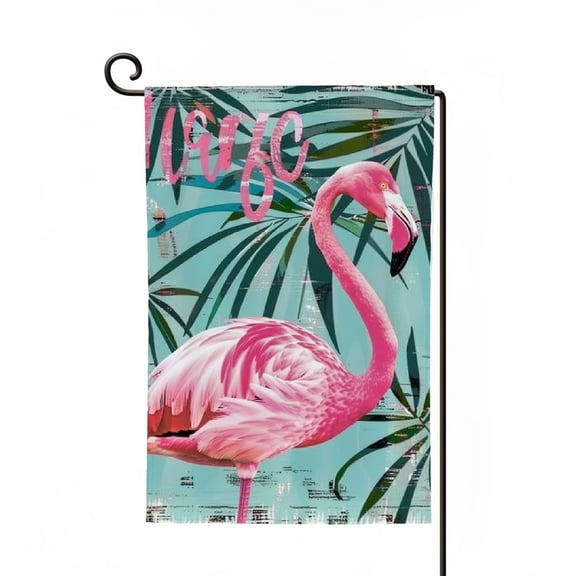 PHYHOO Funny Go The Flock Away Flamingo Garden Flag Garden Flag Sarcastic Welcome Garden Flag Neighborhood Garden Flag Gifts Outdoor Decorations Yard House Porch Patio White