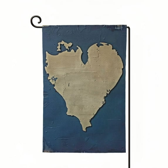 PHYHOO Garden Flags for Outside, Spring Summer Garden Flag for Garden & Porch Decor, Simple Illinois Map Yard Flags for Outside Double Sided White