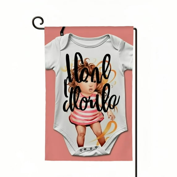 PHYHOO It's A Girl Garden Flag Personalized Baby Shower Garden Flag Gender Reveal Garden Flag Welcome Home Baby Girl Garden Flag Baby Girl Baby Shower Party Gifts Decorations White